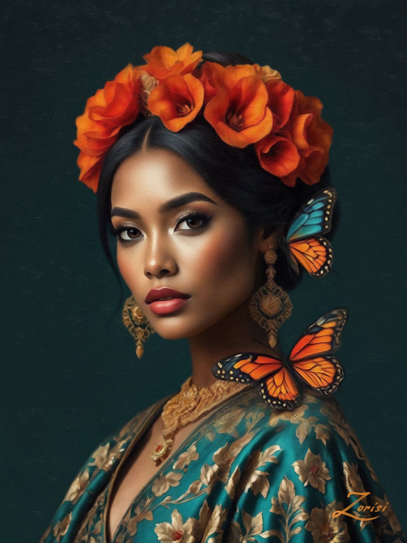 "Silent Bloom" — hand-painted oil painting on canvas by Zorisi.