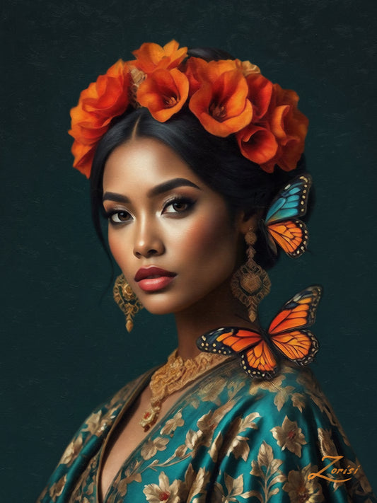 "Silent Bloom" — hand-painted oil painting on canvas by Zorisi.