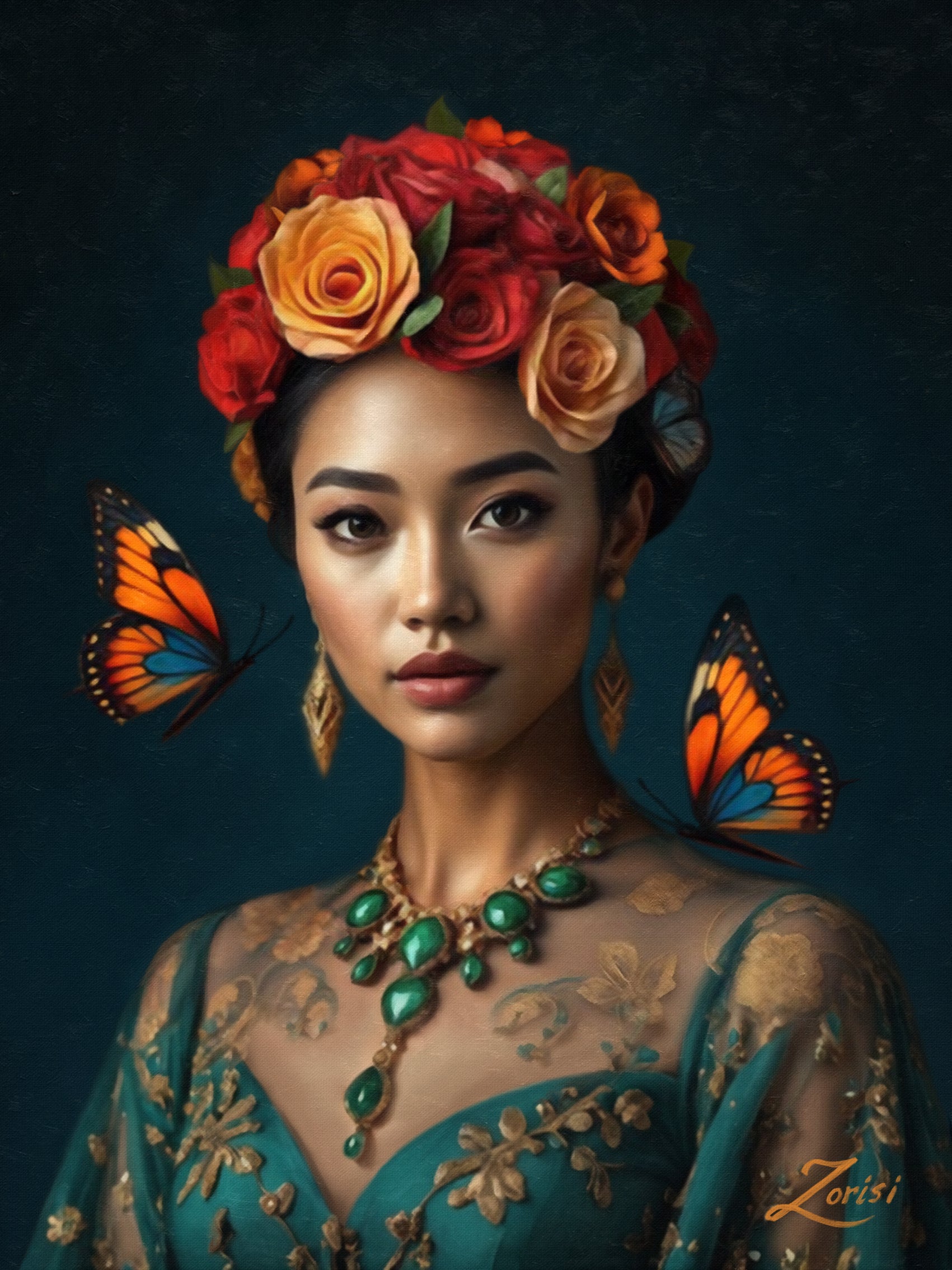 Image of "Song of Petals” a hand-painted oil painting on canvas by Zorisi, reproduced as a limited edition fine art print.